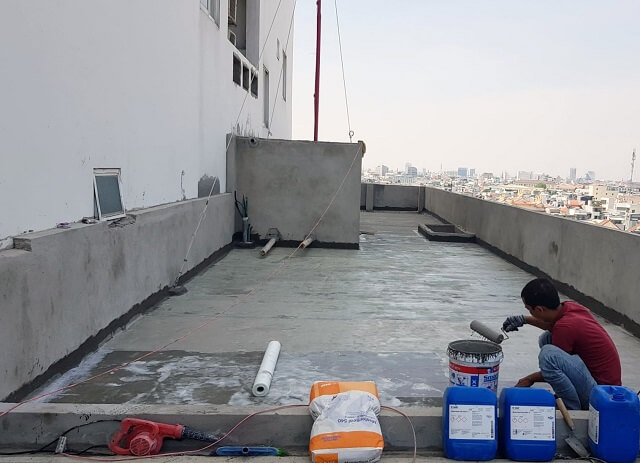 sử dụng tô vữa chống thấm cho máng xối